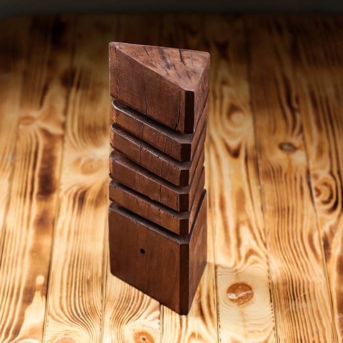 Светильник настольный деревянный "Сириус", тёмное дерево, форма микс