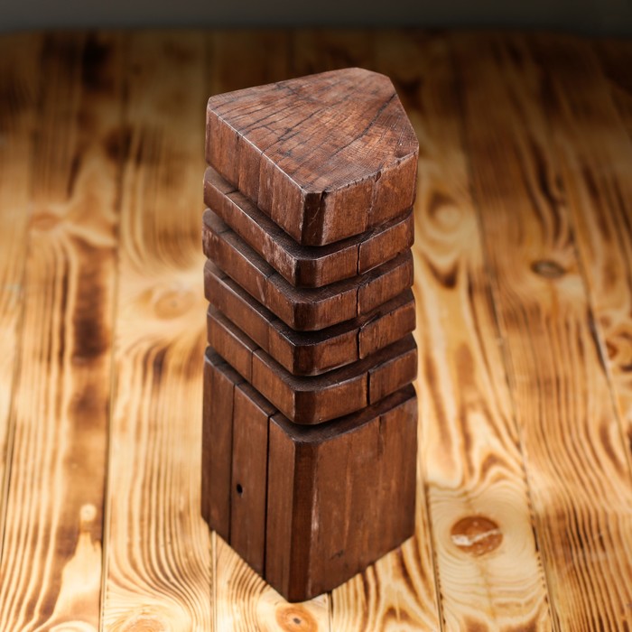 Светильник настольный деревянный "Сириус", тёмное дерево, форма микс