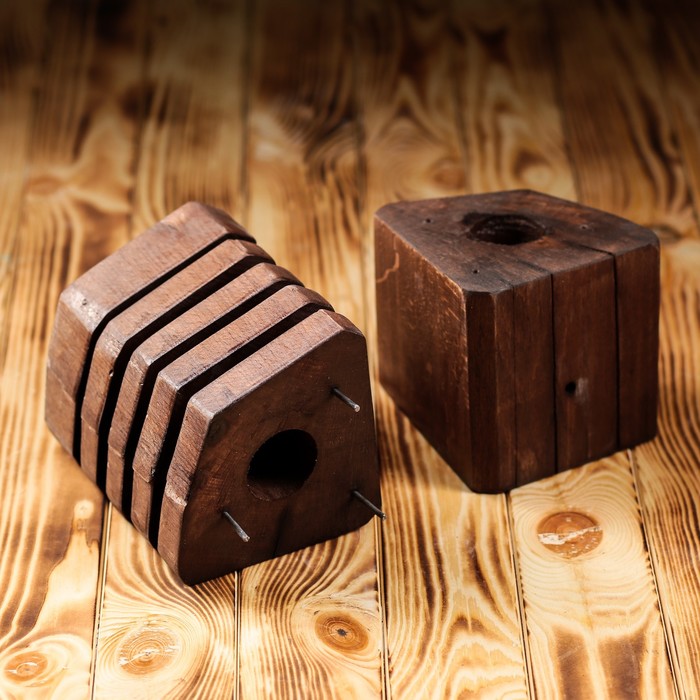 Светильник настольный деревянный "Сириус", тёмное дерево, форма микс