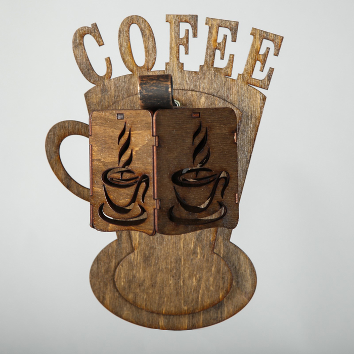 Бра деревянное "Кофе", с плафоном