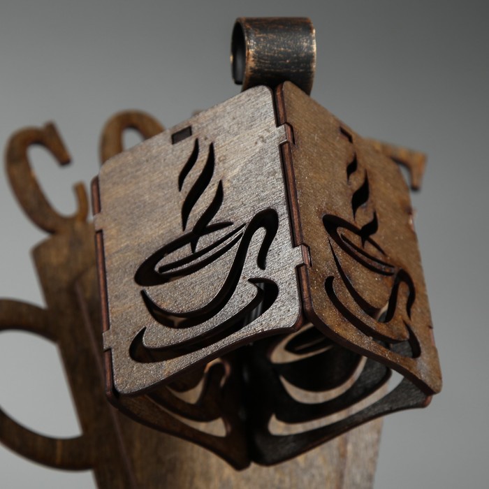 Бра деревянное "Кофе", с плафоном