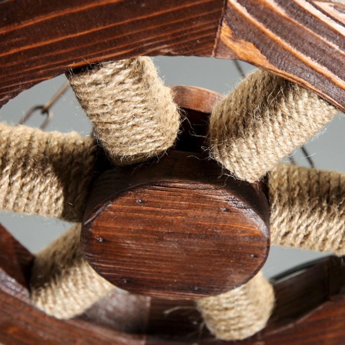 Люстра деревянная "Колесница", 3 лампы, 46 см