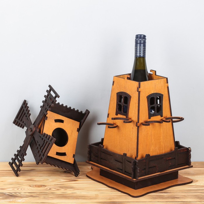 Мини-бар деревянный "Мельница", 40х26 см