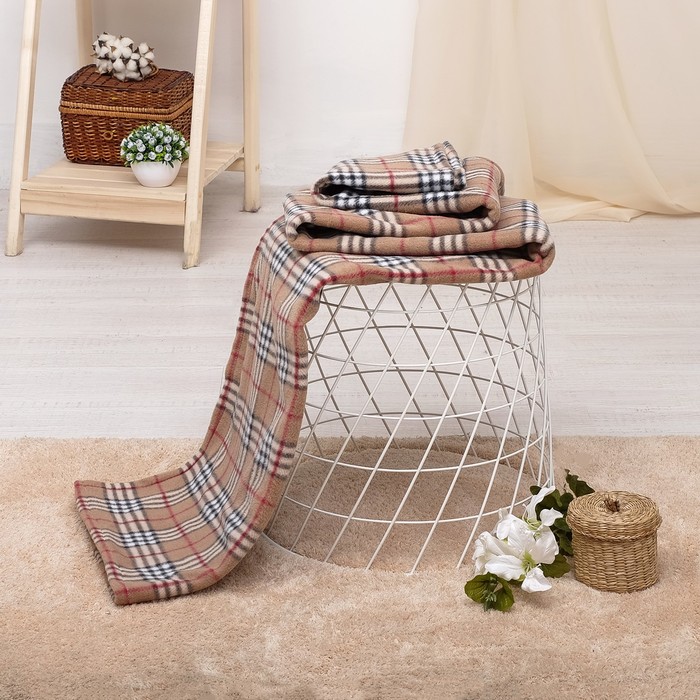 Плед 200*150 см,Y6 - 3  клетка, 220г/м2,100% полиэстер