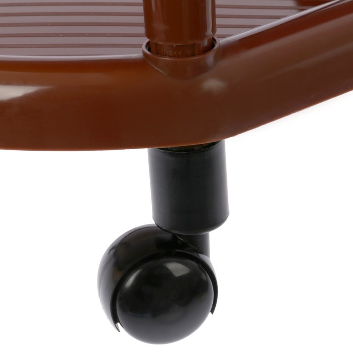 Этажерка овальная 4-х секционная на колесах, цвет МИКС