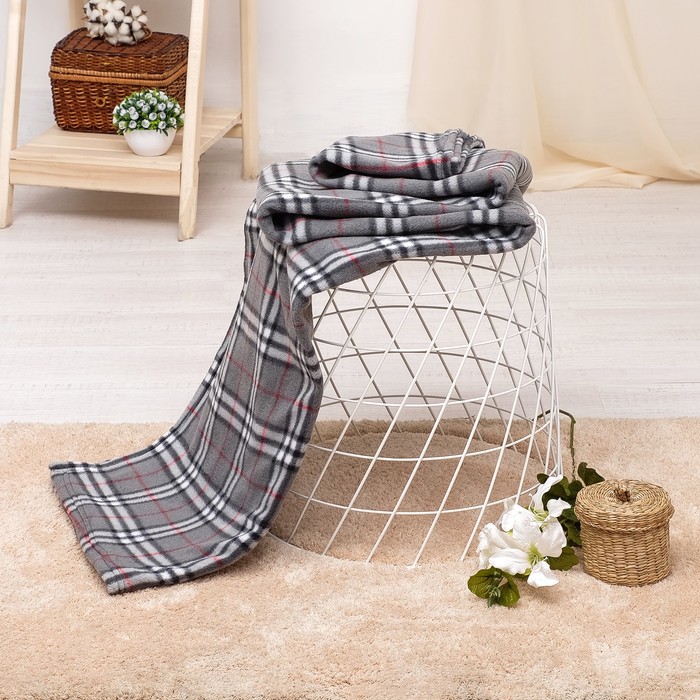 Плед 200*150 см,Y2 - 2 клетка, 220г/м2,100% полиэстер