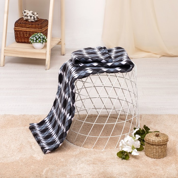 Плед 200*150 см,Y10 - 7 ромб, 220г/м2,100% полиэстер