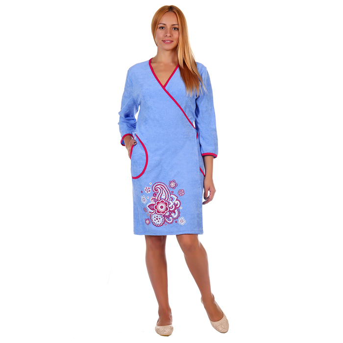 Халат женский запашной 1.109-Ю цвет голубой, р-р 52