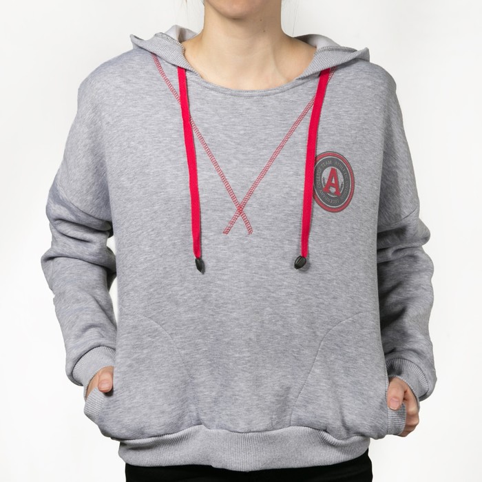 Худи женская 3263-03 цвет серый меланж, р-р 46