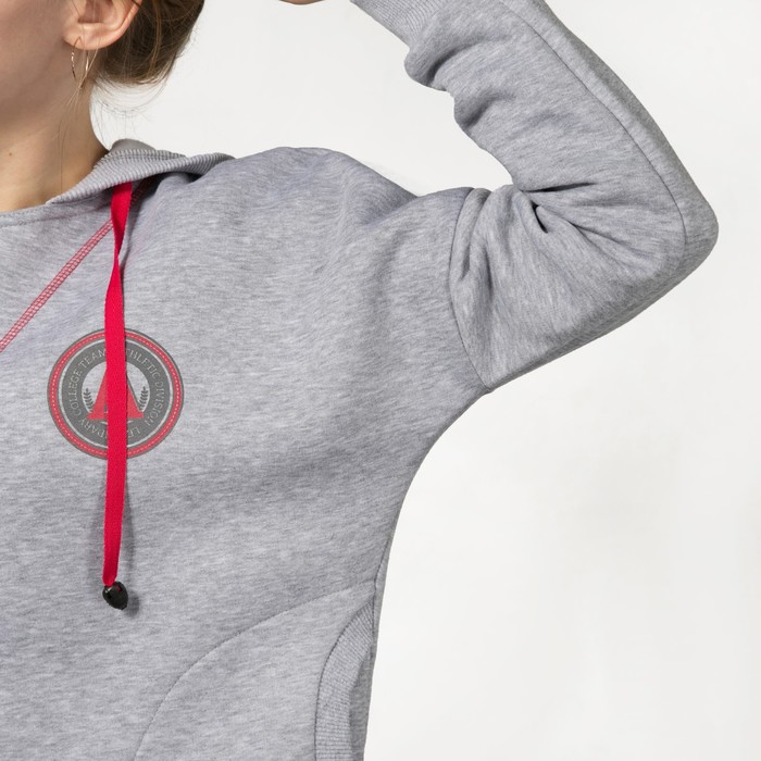 Худи женская 3263-03 цвет серый меланж, р-р 46