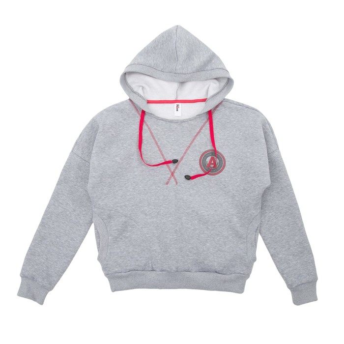 Худи женская 3263-03 цвет серый меланж, р-р 48