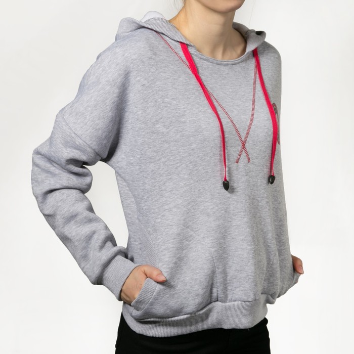Худи женская 3263-03 цвет серый меланж, р-р 50
