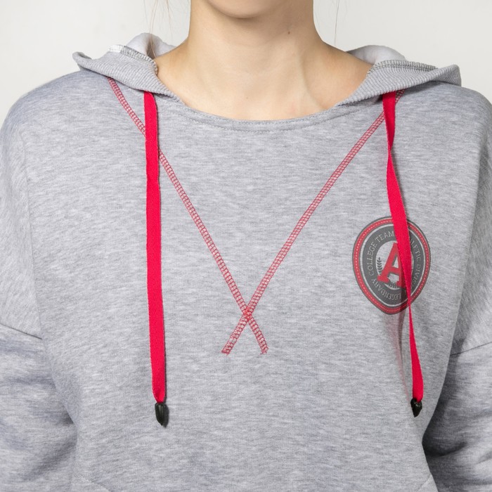 Худи женская 3263-03 цвет серый меланж, р-р 50