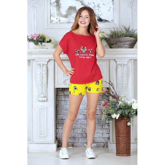 Пижама женская 4043-05 цвет красный, р-р 46