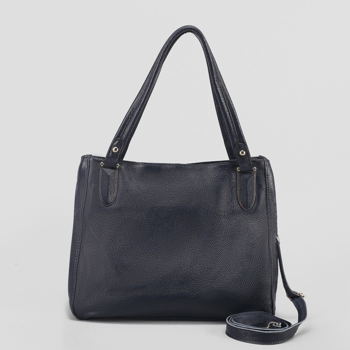 Сумка женская, отдел с перегородкой, с расширением, наружный карман, длинный ремень, цвет синий