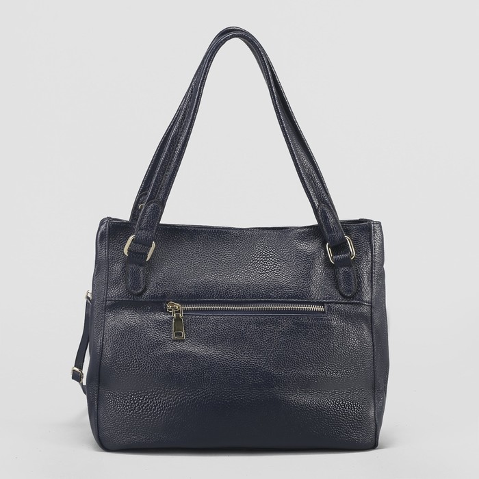 Сумка женская, отдел с перегородкой, с расширением, наружный карман, длинный ремень, цвет синий