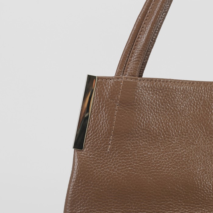 Сумка женская, 3 отдела, наружный карман, длинный ремень, цвет хаки