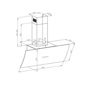 

Вытяжка Lex Plaza 900 Black, наклонная, 1100 м3/ч, 3 скорости, 90 см, чёрная