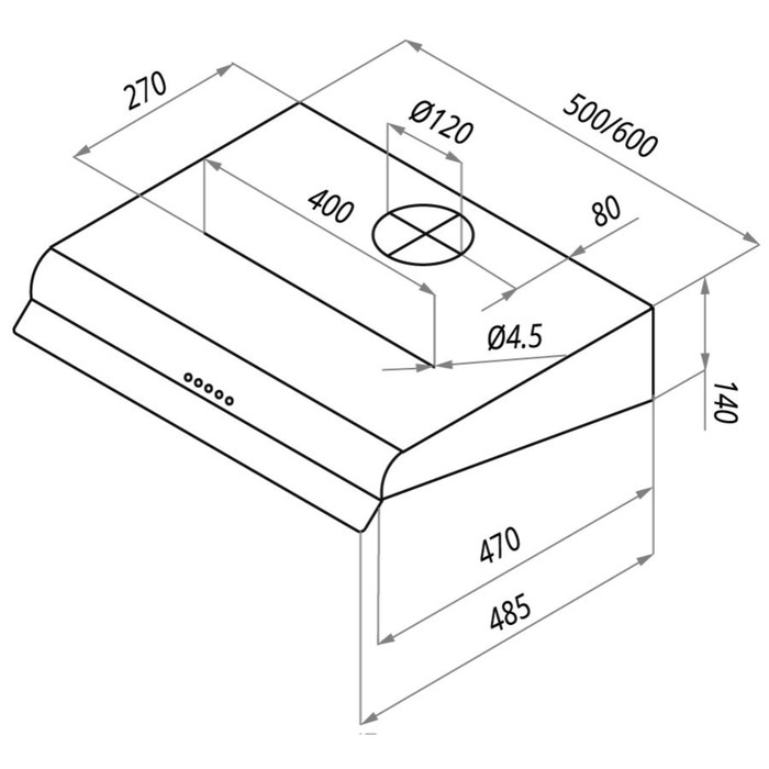 Вытяжка Maunfeld MP 350-2, 500 мм, белый (2 мотора)