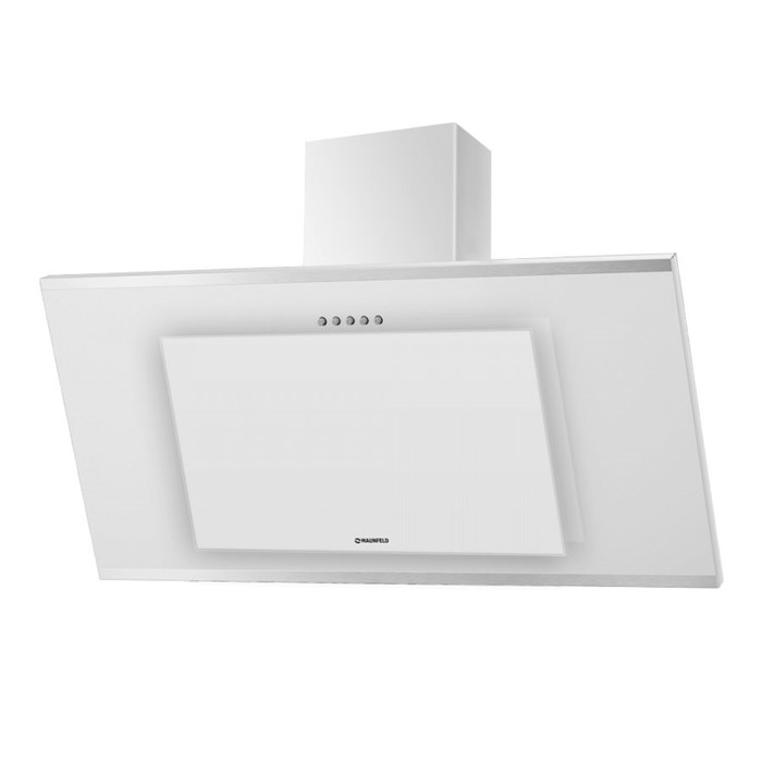 Вытяжка Maunfeld Tower G Satin strips 90, белое стекло/сатин