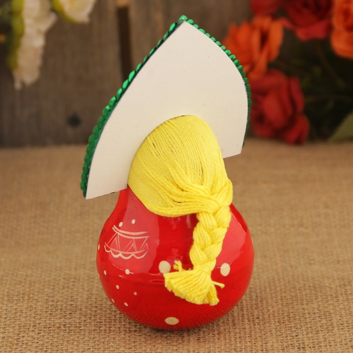 Сувенир «Неваляшка в кокошнике», фиолетовый, 14 см,микс