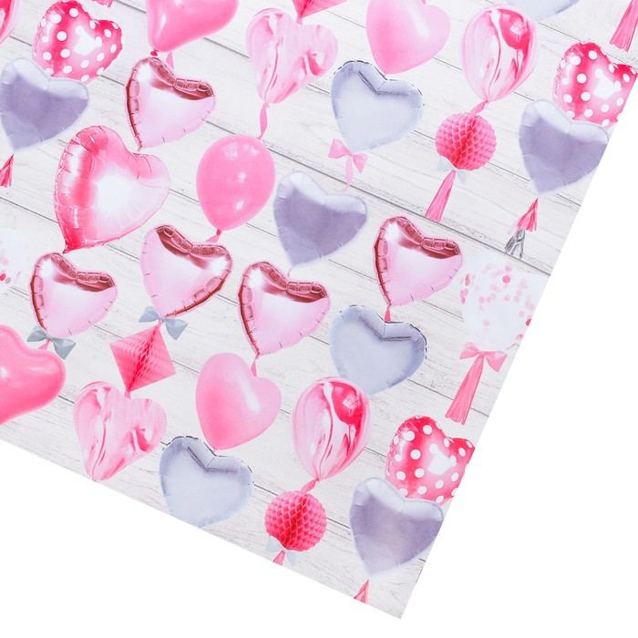 Бумага упаковочная глянцевая "Шары" 70 х100 см