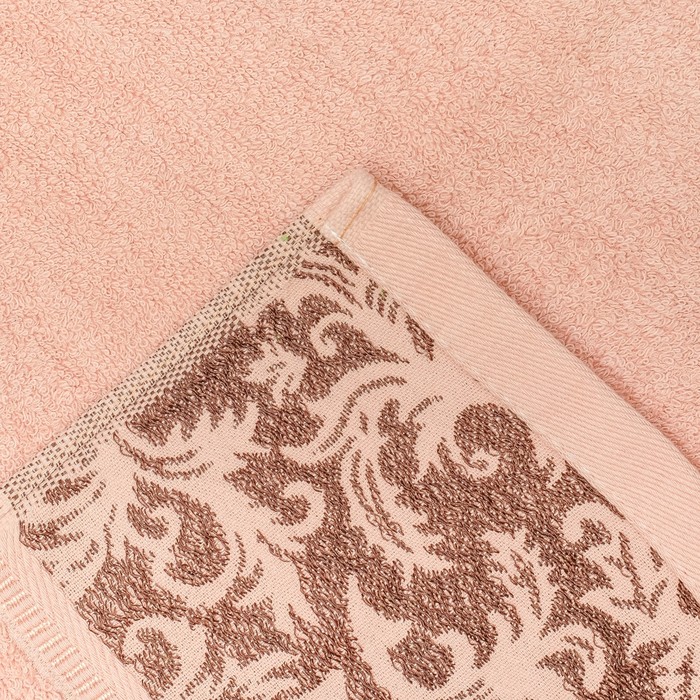 Полотенце махровое Морозные узоры", цв.кофейный, 70х135, хл100% ., 500 гр/м2