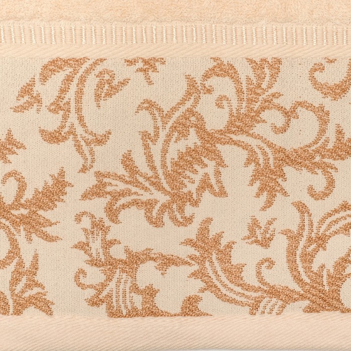 Полотенце махровое Морозные узоры", цв. Сливочный , 70х135см, хл100% ., 500 гр/м2