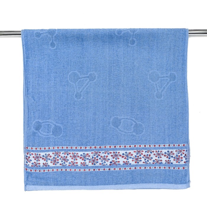 Полотенце махровое "Зонтики"(синий), 70х135 см ,100% хлопок ,380 г/м2