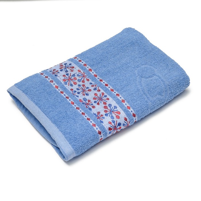 Полотенце махровое "Зонтики"(синий), 70х135 см ,100% хлопок ,380 г/м2