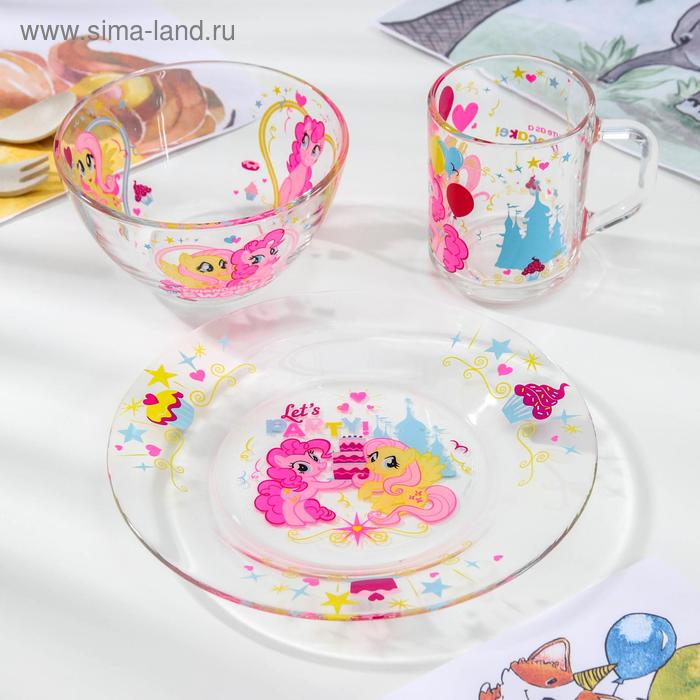 Набор Hasbro My Little Pony, 3 предмета: кружка 250 мл, миска d=13 см, тарелка 19,5 см, в подарочной упаковке