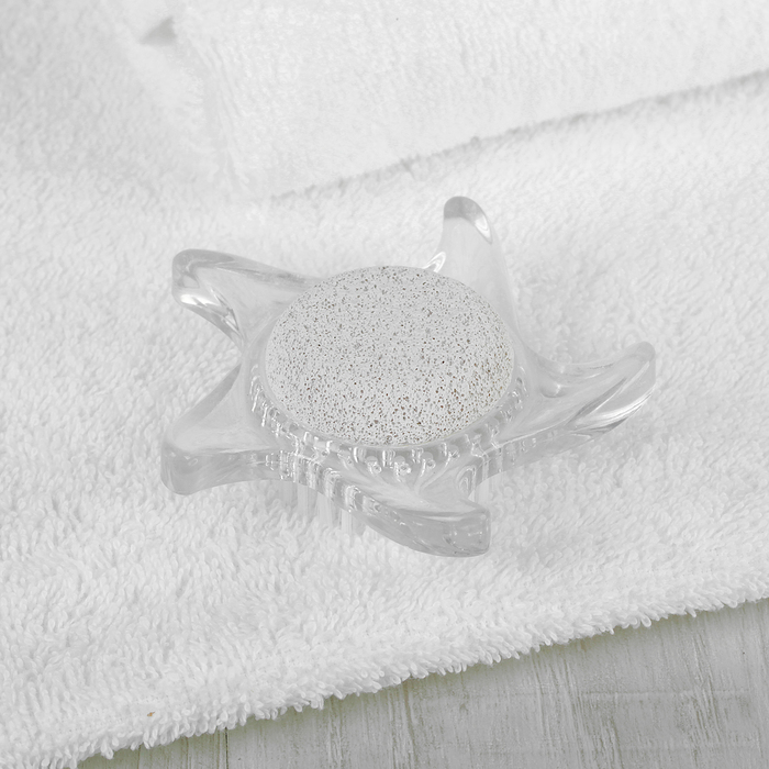 Пемза с щёткой "Звезда", 9(±0,5)см, цвет прозрачный