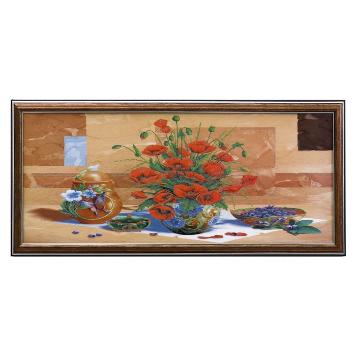 Картина "Красные маки" 53*23 см