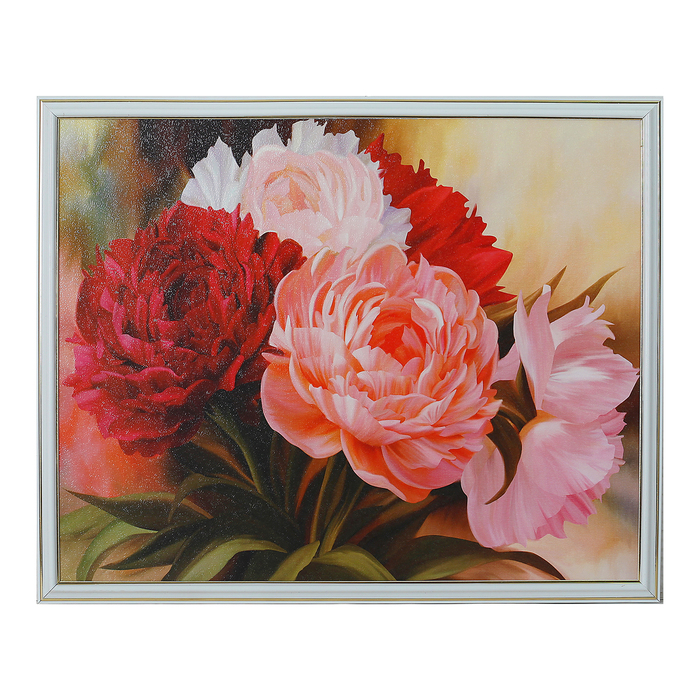 Картина "Разноцветные пионы" 43*53 см
