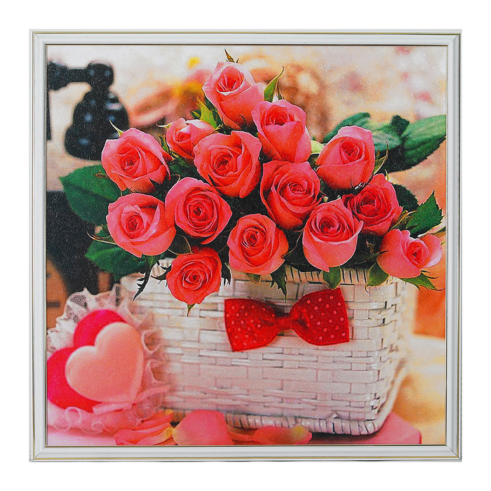 Картина "Розы в подарок" 53*53 см
