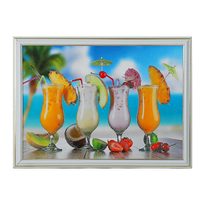 Картина "Разные коктейли" 28*38 см