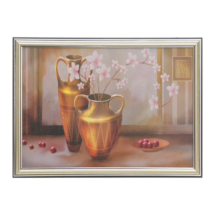 Картина "Розовые цветы в вазе" 28*38 см МИКС