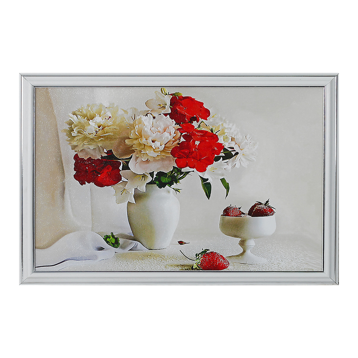 Картина "В бело-красных тонах" 28*38 см