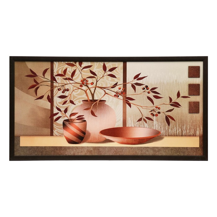 Картина "Веточки с листьями" 54*104