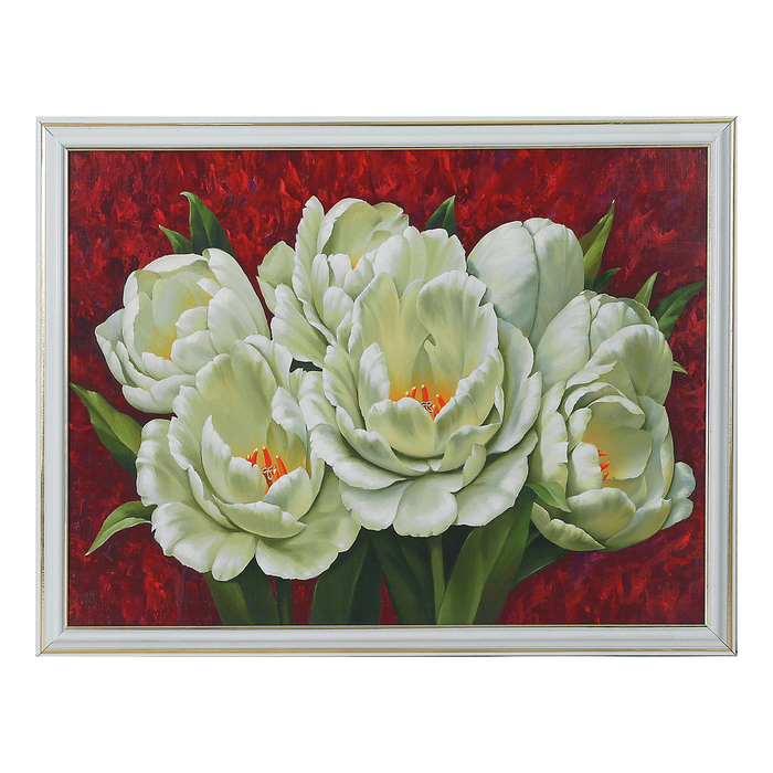 Картина "Букет из белых роз" 30*40 см