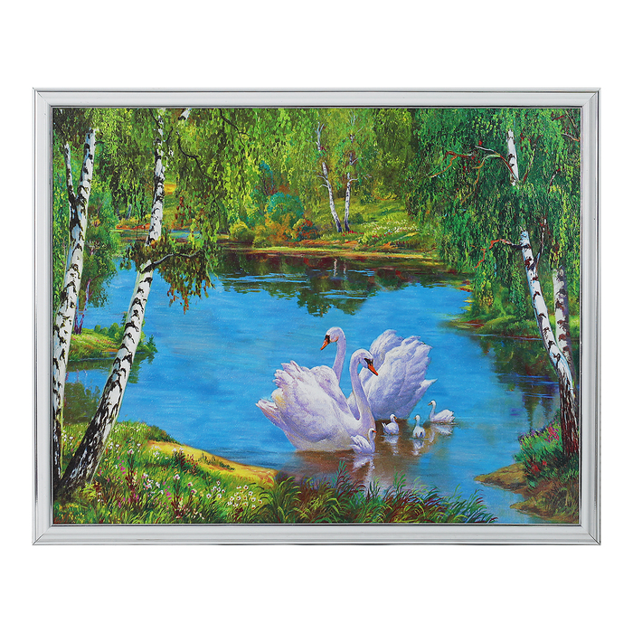Картина "Лебединое семейство 43*53 см