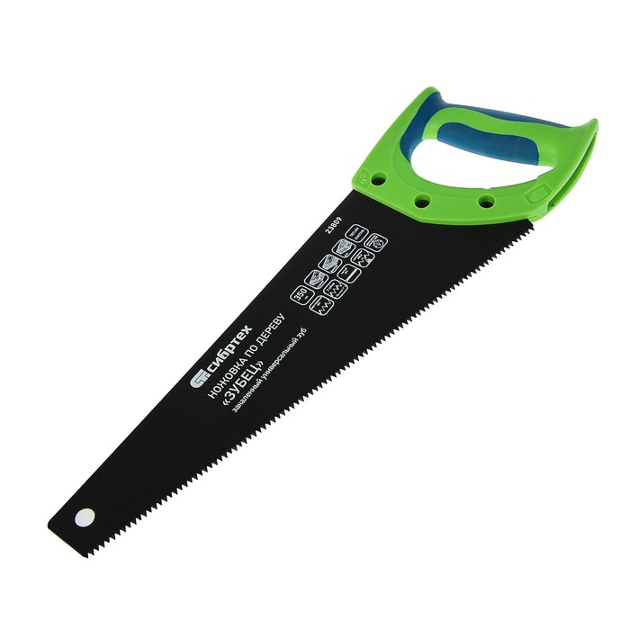 Ножовка "СИБРТЕХ" "Зубец", по дереву, 350 мм, 7-8 TPI, заточка 2D, тефлоновое покрытие