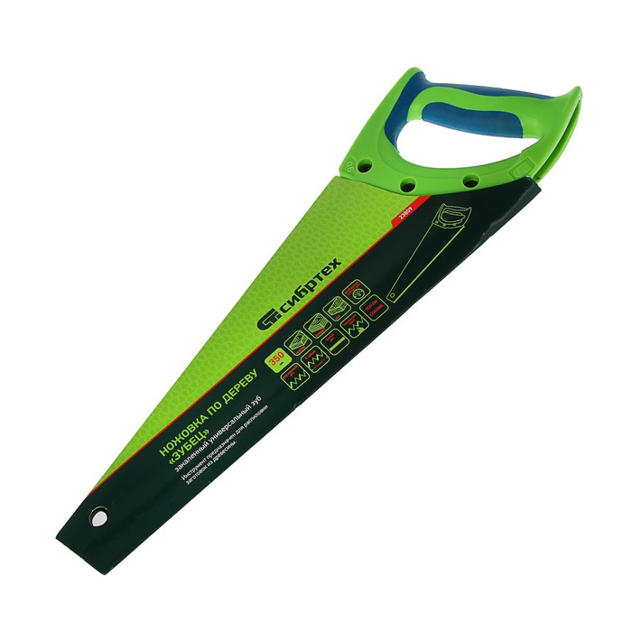 Ножовка "СИБРТЕХ" "Зубец", по дереву, 350 мм, 7-8 TPI, заточка 2D, тефлоновое покрытие