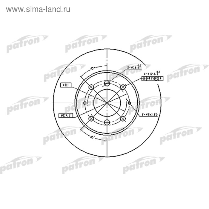 фото Диск тормозной patron pbd4345