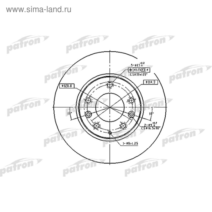 фото Диск тормозной patron pbd4386