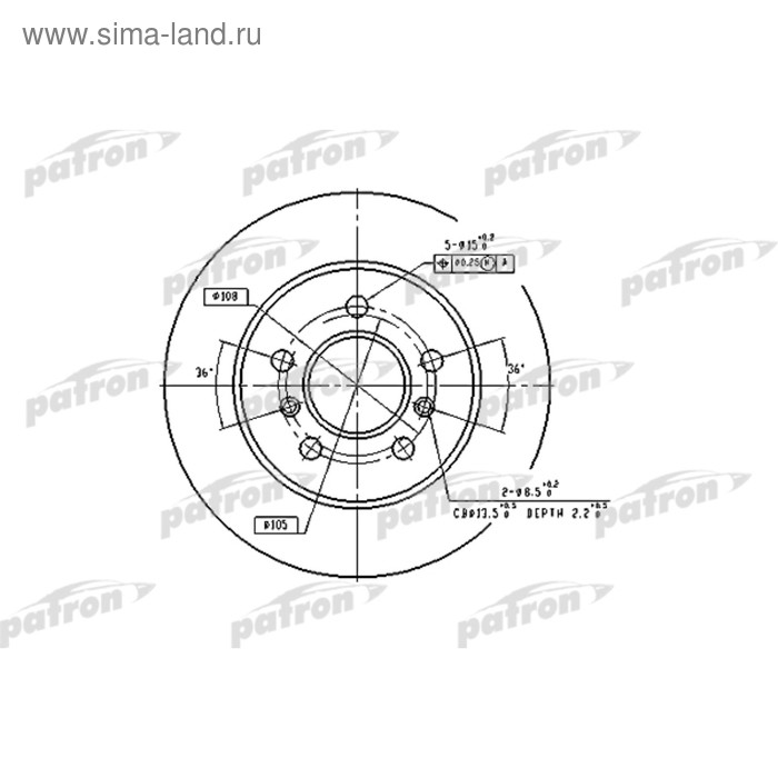 фото Диск тормозной patron pbd1029