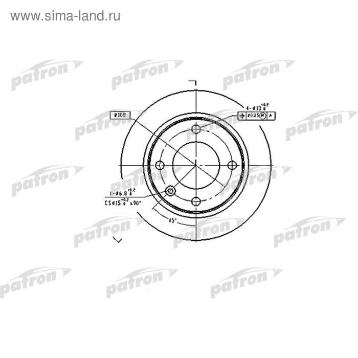 фото Диск тормозной patron pbd1122