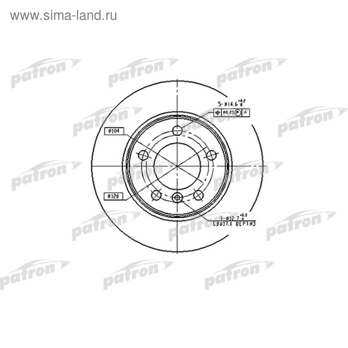 фото Диск тормозной patron pbd1539