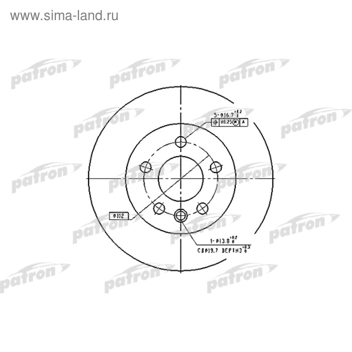 фото Диск тормозной patron pbd1596