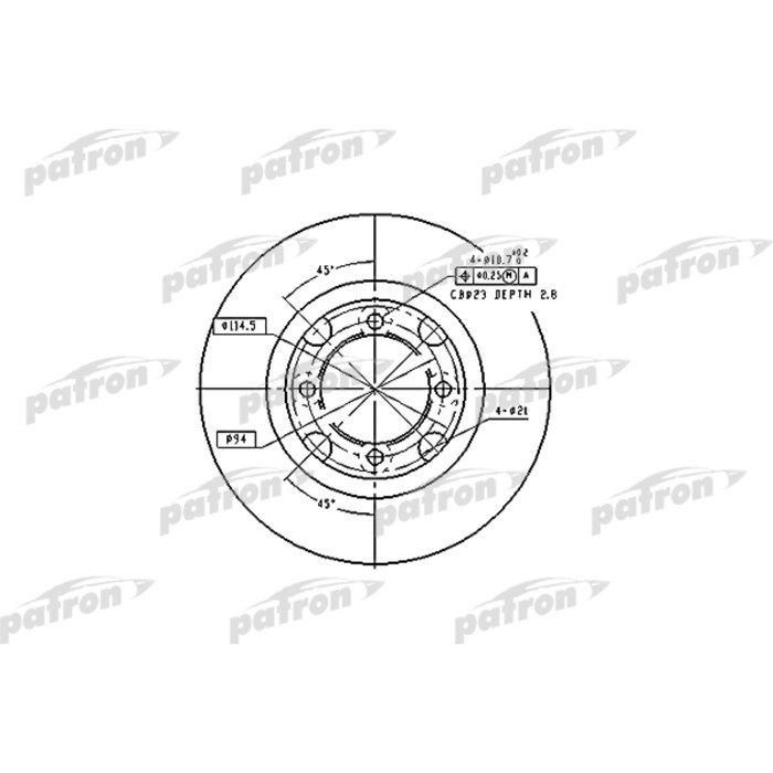 Диск тормозной Patron PBD2607